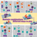 nzmegabuy 45-piece STEM circuit board kit for kids featuring snap-together electronic components on grey base plates