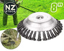 nzmegabuy 8-inch knotted carbon steel wire brush-cutter head for removing weeds and moss from garden surfaces