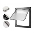 nzmegabuy extra large black lockable dog door with a transparent PVC magnetic flap for weather resistance