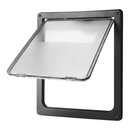 nzmegabuy extra large black lockable dog door with a transparent PVC magnetic flap for weather resistance