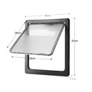 nzmegabuy extra large black lockable dog door with a transparent PVC magnetic flap and durable ABS frame