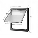 nzmegabuy extra large black lockable dog door with a transparent PVC magnetic flap and durable ABS frame