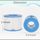 nzmegabuy Bestway Lay-Z-Spa Size VI filter cartridges showing dimensions for height, inner and outer diameter
