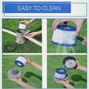 nzmegabuy 6-pack Bestway Lay-Z-Spa Size VI filter cartridges being cleaned with a garden hose and installed in a pump