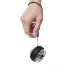 nzmegabuy platinum LED gyro wrist ball held by a hand with a black wrist strap for forearm and grip strengthening