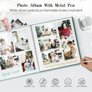nzmegabuy self-adhesive linen photo scrapbook album with 40 pages and a metal pen for personalized memory keeping