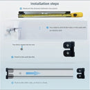 nzmegabuy magnetic knife strip installation guide showing measuring, drilling, and mounting steps on a wall