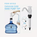 nzmegabuy white manual hand pump tap for caravan and camping sinks, showing press-action water dispensing