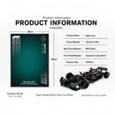 nzmegabuy Mercedes-AMG F1 50x80cm wall display frame with mirror surface and themed background for building block cars