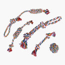 nzmegabuy 5-pack of multi-colored cotton rope dog toys for aggressive chewers, including tug and dental floss designs