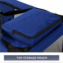 nzmegabuy navy blue soft dog crate featuring a convenient zippered top storage pouch for travel essentials