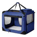 nzmegabuy navy blue collapsible soft dog crate with mesh windows and carry handles for travel