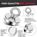 nzmegabuy silver neodymium salvage magnet with stainless steel eyebolt and protective triple layer coating