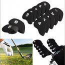 nzmegabuy 10-piece black neoprene golf iron head cover set with white number prints for club protection and storage