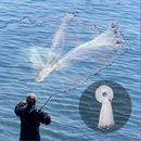 nzmegabuy durable nylon fishing cast net being thrown over water with steel sinkers for easy bait catching