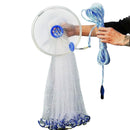 nzmegabuy durable nylon fishing cast net with steel weights and blue handle for easy throwing and bait catching