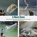 nzmegabuy durable nylon hand cast fishing net being thrown from a boat and shore to catch fish in water