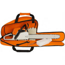 nzmegabuy orange deluxe chainsaw carry bag with bar cover, adjustable strap, and storage for tools and accessories