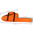 nzmegabuy orange deluxe chainsaw carry bag with bar cover and adjustable straps showing product dimensions