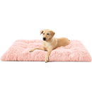 nzmegabuy pink plush faux fur calming dog bed with a light-coloured dog resting comfortably on top