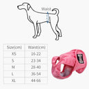 nzmegabuy pink washable female dog diaper with size chart and waist measurement guide for puppy incontinence