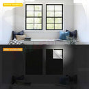 nzmegabuy portable blackout curtain showing before and after installation on bedroom windows for total light blocking