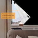 nzmegabuy portable blackout window curtain with silver-grey backing installed on a bedroom window for total darkness
