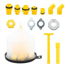 nzmegabuy 15-piece car radiator coolant refill funnel kit with yellow ABS adapters, extensions, and spill-proof tools