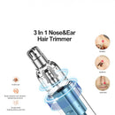 nzmegabuy 3-in-1 rechargeable silver nose and ear hair trimmer with stainless steel blade and high-speed motor