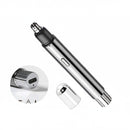 nzmegabuy rechargeable silver nose and ear hair trimmer with stainless steel cutter head and USB-C charging port