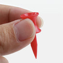 nzmegabuy red plastic step castle golf tee held between fingers for consistent height during iron and hybrid drives