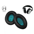 nzmegabuy replacement black leather ear pads for Bose QC15 and QC25 headphones with teal interior fabric