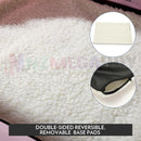 nzmegabuy reversible dog crate base pad with soft white fleece and black water-resistant fabric sides