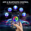 nzmegabuy RGB car footwell LED light kit controlled by a smartphone app via Bluetooth for custom lighting effects
