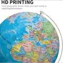 nzmegabuy 25cm rotating blue world globe with clear English map printing and LED light for educational desk use