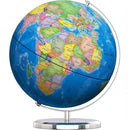 nzmegabuy 25cm rotating blue world globe with LED light and sturdy silver base for educational desk display