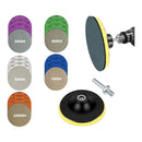 nzmegabuy 24-piece silicon carbide wet and dry sanding disc kit with various grits, sticky plate, and drill shank