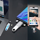 nzmegabuy silver 3-in-1 USB OTG adapter with USB-C, Micro USB, and Lightning connectors for mobile data transfer