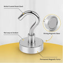nzmegabuy silver neodymium magnetic hook with nickel coating and strong magnetic base for heavy duty storage