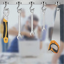 nzmegabuy silver neodymium magnetic hooks hanging various metal tools from a steel surface for organized storage