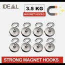 nzmegabuy set of 8 silver neodymium magnetic hooks for heavy duty storage and organization