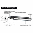 nzmegabuy silver rechargeable nose and ear hair trimmer with USB-C charging and protective dust cover