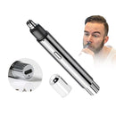 nzmegabuy silver rechargeable nose and ear hair trimmer with stainless steel blade and USB-C charging port