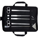 nzmegabuy 5-piece stainless steel aquarium tool kit with scissors, tweezers, and spatula in a black storage case