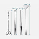 nzmegabuy 4-piece stainless steel aquarium tool kit with scissors, tweezers, and spatula for aquascaping maintenance