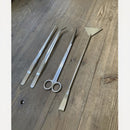 nzmegabuy 4-piece stainless steel aquarium tool kit including scissors, tweezers, and spatula for aquascaping