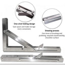 nzmegabuy heavy-duty stainless steel folding shelf bracket with triangular support and one-click locking mechanism