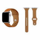 nzmegabuy tan leather replacement strap for Apple Watch with silver metal buckle and connector