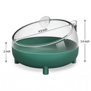 nzmegabuy tilted green cat-shaped acrylic food bowl for small pets like hamsters and kittens with dimension labels