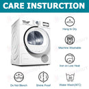 nzmegabuy diamond grey velvet tub chair cover set care instructions infographic showing laundry symbols